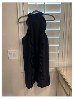 Ted Baker Navy High-Neck Dress with Gold Zip
